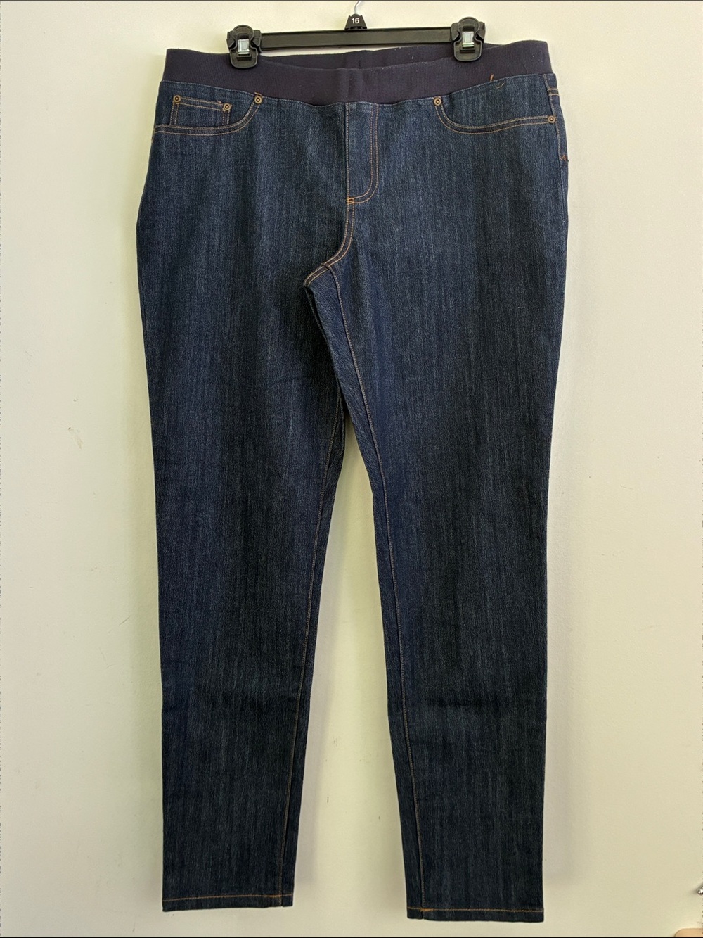 Boston Proper Womens Dark Blue Stretch Denim Jeans 16